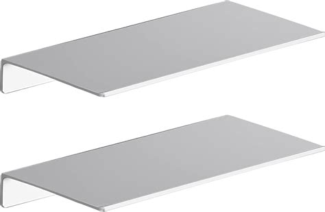 Danpoo Adhesive Floating Shelves for Wall Storage, Metal Wall 